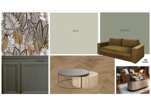Moodboard pour la rénovation d'un salon et d'une salle à manger par Jade & Lou