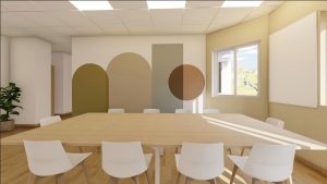 Projet GRTGAZ après l'intervention de Jade et Lou, aménagement salle de réunion.