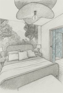 Jade & Lou - Suite parentale chambre, salle de bains et buanderie - Croquis